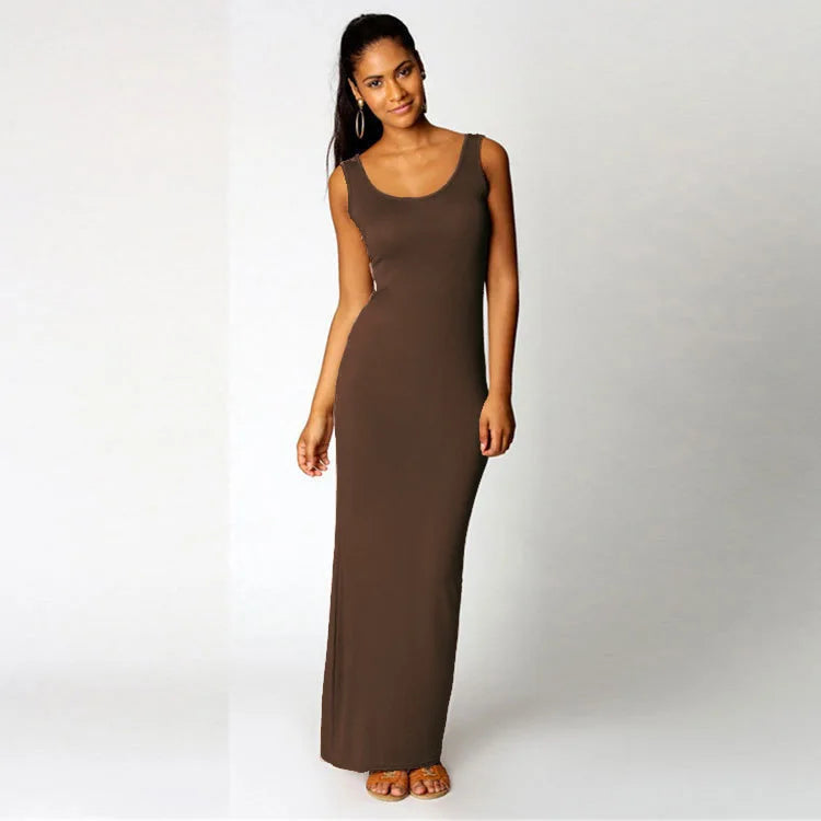 Womens Maxi Dress Sleeveless Bodycon