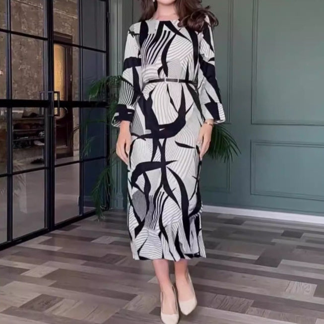 Printed Belt Maxi Dress Printed Belt Maxi Dress