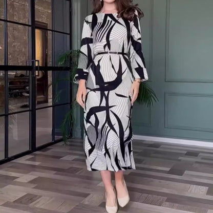 Printed Belt Maxi Dress Printed Belt Maxi Dress