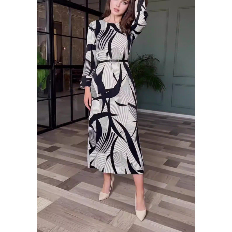 Printed Belt Maxi Dress Printed Belt Maxi Dress